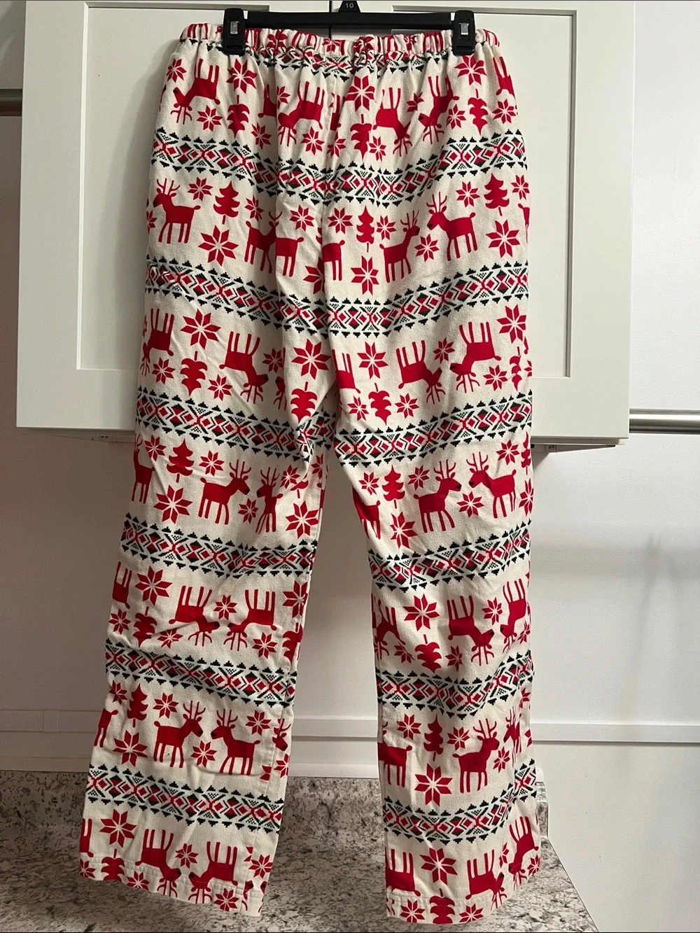 Hanna Andersson Red and Cream Reindeer Pajama Pants